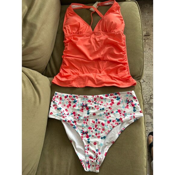 LOT OF 2  Bikini Swimwear Women's Swimsuits Ruffle Shoulder Tankini Sex SIZE XL - Picture 8 of 9